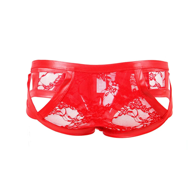 Slip encaje con transparencias y aperturas laterales