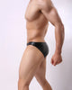 Slip hombre de piel efecto mojado con bolsa frontal