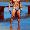 Bañador hombre slip rayas con relleno frontal