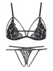 Conjunto minimo sujetador y tanga abierto tiras finas