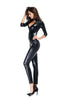Mono manga larga latex con cremallera completa