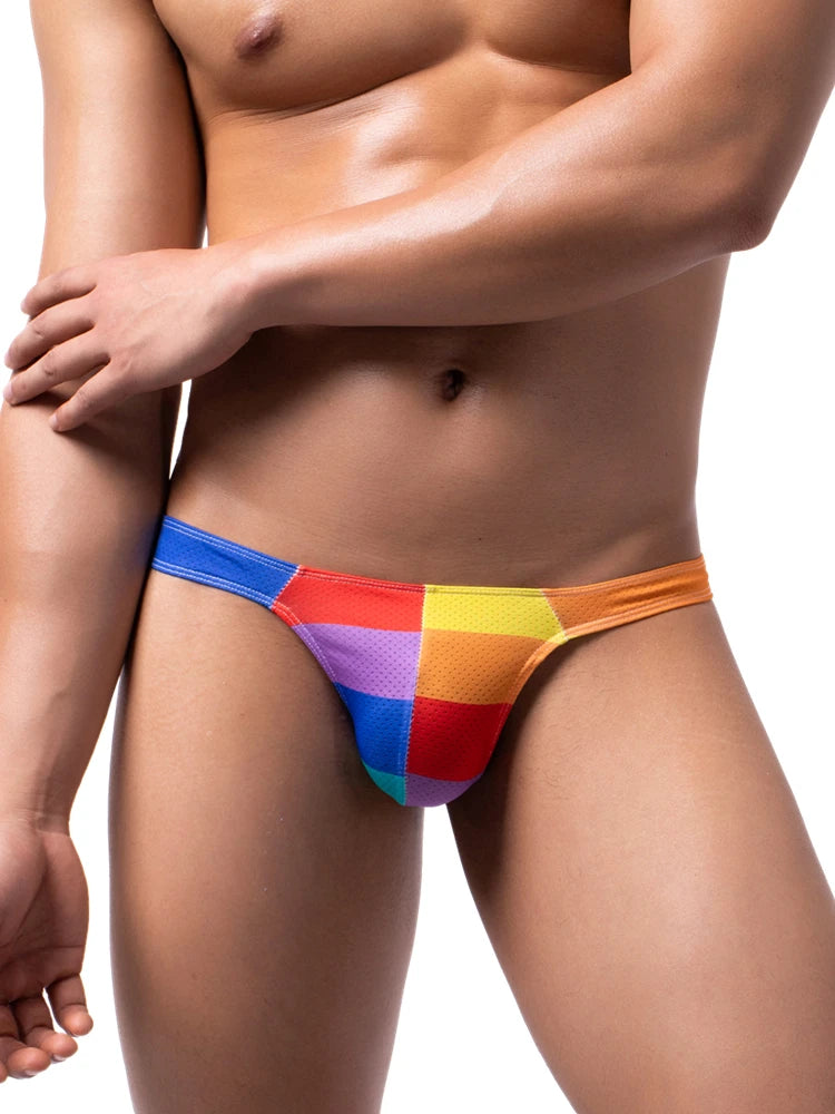 Tanga hombre arco iris micro perforado