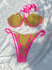 Bikini brasileño fruncido retro