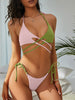 Bikini brasileño atado bicolor