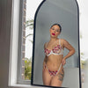 Conjunto sujetador y tanga red con flores
