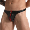 Tanga hombre piel con cremallera