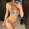 Bikini brasileño atado con purpurina