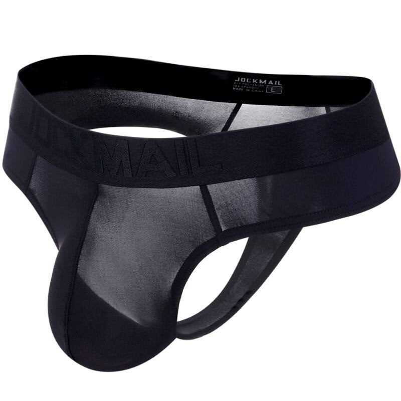 Tanga ancho transparente seda con bolsa frontal - Tanga - atrevido, bulge, comfort, cómodo, Hombre, seda, tanga, tradicional - 365Briefs -
