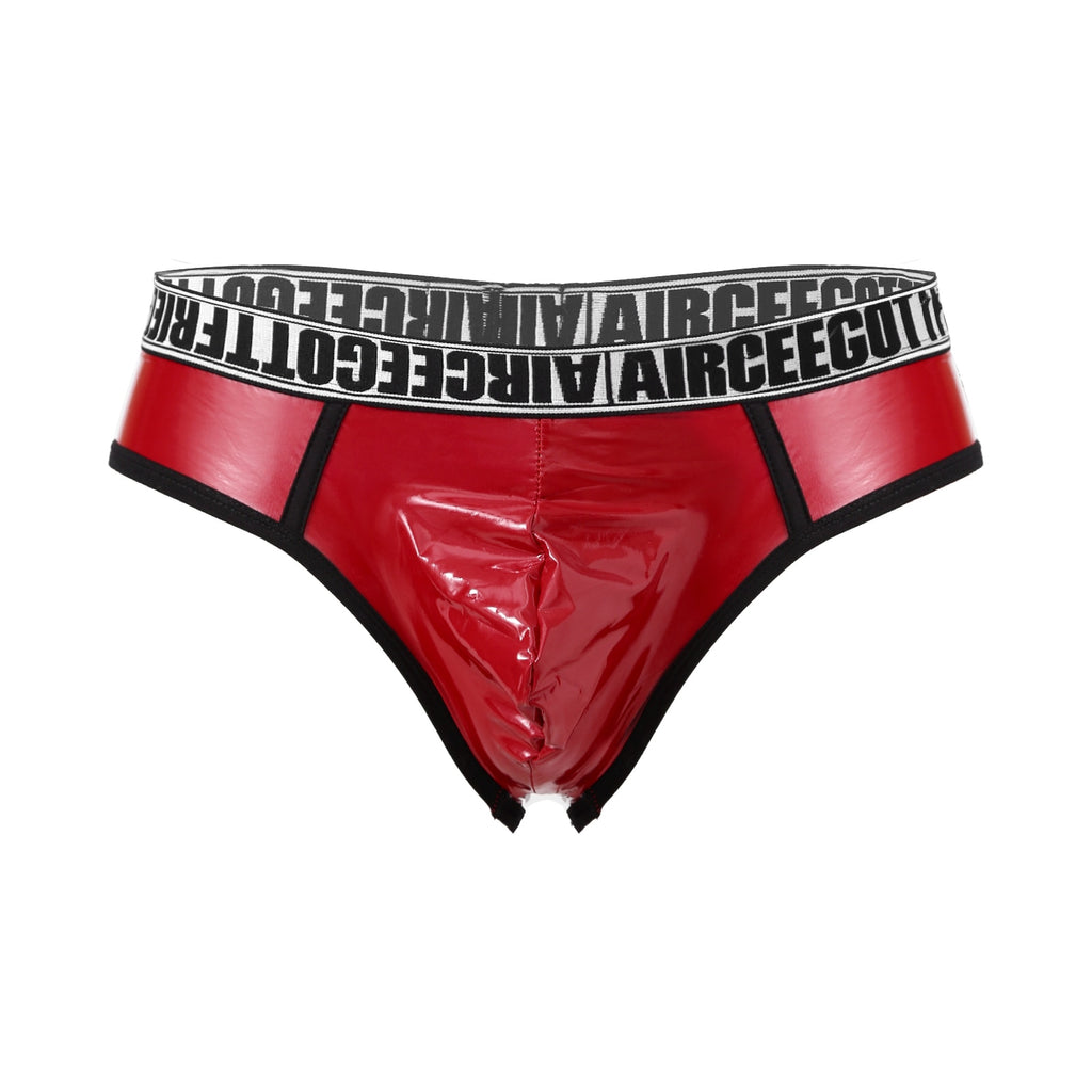 Slip charol con bolsa frontal - Slip - atrevido, bikini, brillante, Hombre, latex, sexy - 365Briefs -