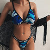 Conjunto sujetador y tanga elastico ancho camuflaje