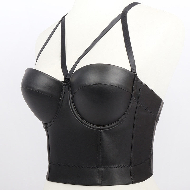 Corpiño piel ajustable - Corpiño - corpiño, leather, Mujer, Piel, sexy, sujetador, xxx - 365Briefs -