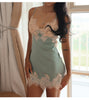 Conjunto camison y tanga raso con encaje