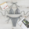 Bikini push-up atado plateado