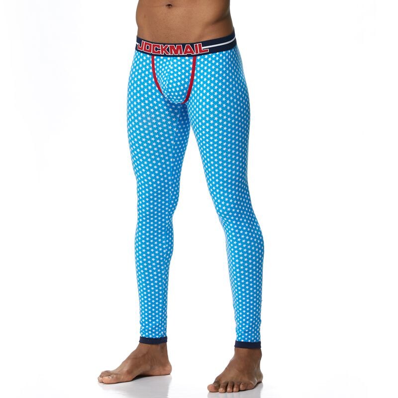 Pantalon interior termico hombre ajustado estrellas azul