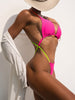 Mini bikini tanga neon tiras cruzadas ajustables