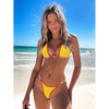 Bañador tanga neon ajustable con perla