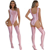 Conjunto bañador/malla brillante lycra con medias altas lycra