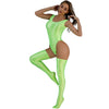 Conjunto bañador/malla brillante lycra con medias altas lycra