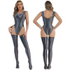 Conjunto bañador/malla brillante lycra con medias altas lycra