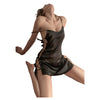 Conjunto camisón y tanga saten atado lateral