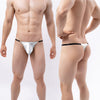 Tanga hombre lycra con anillas y gran bolsa frontal