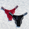 Tanga brasileña terciopelo con encaje trasero Love Secret - Tanga - atrevido, brasileño, encaje, Mujer, tanga, tradicional - 365Briefs -