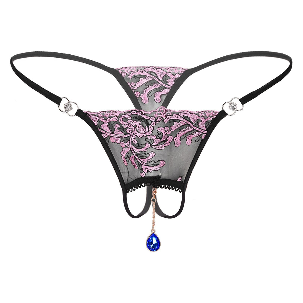 Tanga abierto unisex encaje con cadenita - Tanga - abierto, atrevido, autopostr_twitter_57272, encaje, Hombre, metalico, Mujer, sexy, tanga - 365Briefs -