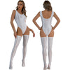 Conjunto bañador/malla brillante lycra con medias altas lycra