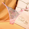 Tanga encaje flores asimetico ajustable