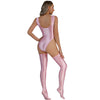 Conjunto bañador/malla brillante lycra con medias altas lycra