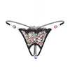 Tanga abierto leopardo con joyas