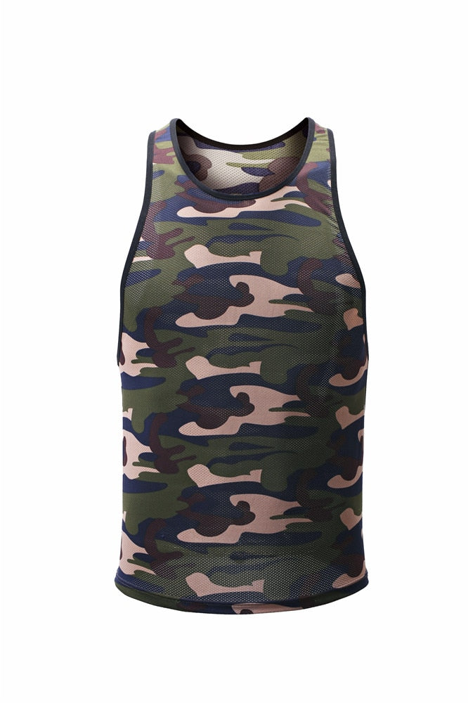 Camiseta hombre militar red tirantes