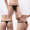 Tanga hombre lycra con anillas y gran bolsa frontal