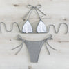 Bikini push-up atado plateado