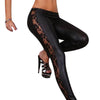 Mallas de piel con lateral de encaje - Mallas - atrevido, brillante, encaje, leather, medias, Mujer, tradicional - 365Briefs -