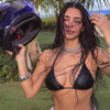 Top bikini triangulo piel - Bañador - atado, atrevido, bañador, bañadores, leather, Mujer, Piel, swimwear, tradicional - 365Briefs -