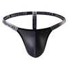 Tanga piel con cintura elástica - Tanga - atrevido, autopostr_pinterest_48606, autopostr_pinterest_48607, bulge, comfort, Hombre, leather, lycra, metalico, piel, sexy - 365Briefs -