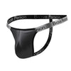 Tanga piel con cintura elástica - Tanga - atrevido, autopostr_pinterest_48606, autopostr_pinterest_48607, bulge, comfort, Hombre, leather, lycra, metalico, piel, sexy - 365Briefs -