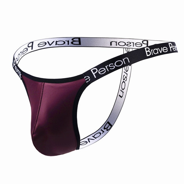 Tanga piel con cintura elástica - Tanga - atrevido, autopostr_pinterest_48606, autopostr_pinterest_48607, bulge, comfort, Hombre, leather, lycra, metalico, piel, sexy - 365Briefs -