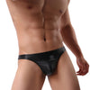 Tanga piel efecto mojado con bolsa frontal - Tanga - atrevido, autopostr_pinterest_48605, autopostr_pinterest_48606, autopostr_pinterest_48607, bañador, bañadores, bulge, comfort, cómodo, Hombre, leather, metalico, piel, sexy, tanga, tradicional - 365Briefs -