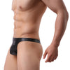 Tanga piel efecto mojado con bolsa frontal - Tanga - atrevido, autopostr_pinterest_48605, autopostr_pinterest_48606, autopostr_pinterest_48607, bañador, bañadores, bulge, comfort, cómodo, Hombre, leather, metalico, piel, sexy, tanga, tradicional - 365Briefs -