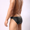 Slip piel con gran bolsa frontal - Bikini - atrevido, bikini, bulge, Hombre, leather, piel, sexy - 365Briefs -