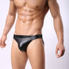 Slip piel con gran bolsa frontal - Bikini - atrevido, bikini, bulge, Hombre, leather, piel, sexy - 365Briefs -