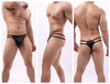 Tanga de piel con tiras laterales - Tanga - abierto, atrevido, autopostr_pinterest_48606, autopostr_pinterest_48607, bulge, comfort, cómodo, Hombre, leather, Piel, sexy, tanga - 365Briefs -