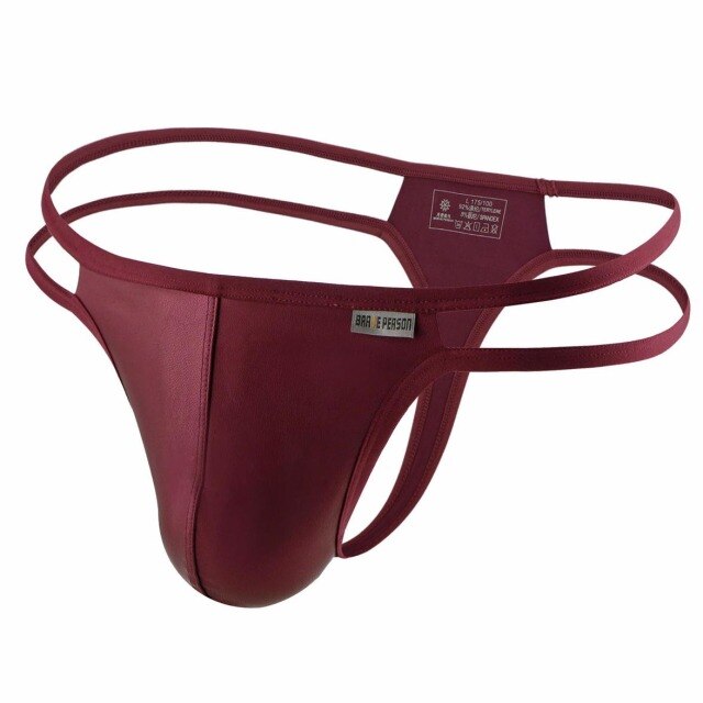 Tanga de piel con tiras laterales - Tanga - abierto, atrevido, autopostr_pinterest_48606, autopostr_pinterest_48607, bulge, comfort, cómodo, Hombre, leather, Piel, sexy, tanga - 365Briefs -
