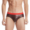 Slip de piel con cintura de color - Bikini - atrevido, bikini, Hombre, leather, piel, sexy - 365Briefs -
